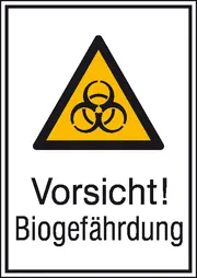 Warn-​Kombischild »Vorsicht! Biogefährdung« 